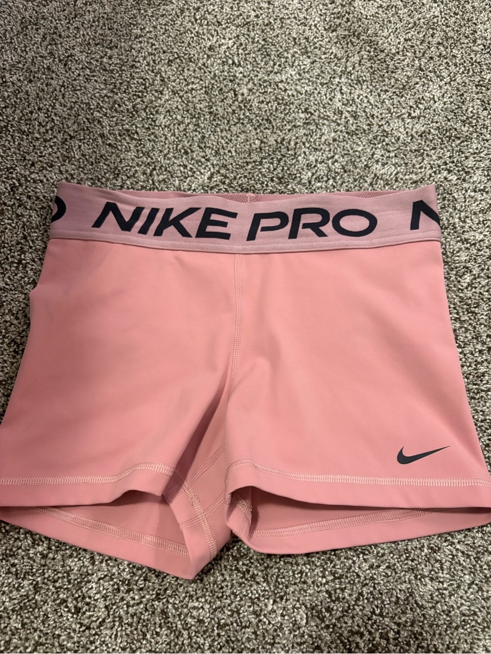 Nike Pink Pro Compression Bike Shorts with Black Swoosh